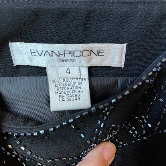 Black long evening formal with sequence detail - Picture 3 of 4